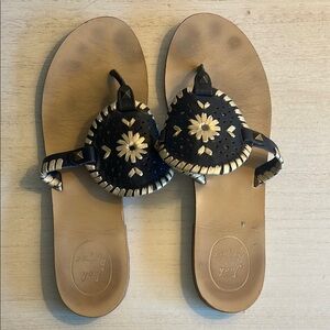 Jack Rogers Navy and Cream Women's Sandals